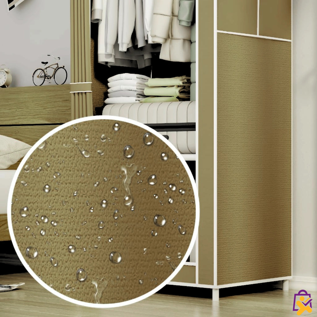 Organizador Dobrável Roupa Intima Guarda-roupa 6 Prateleiras Bege Impermeável Portatil X-Varejo loja online