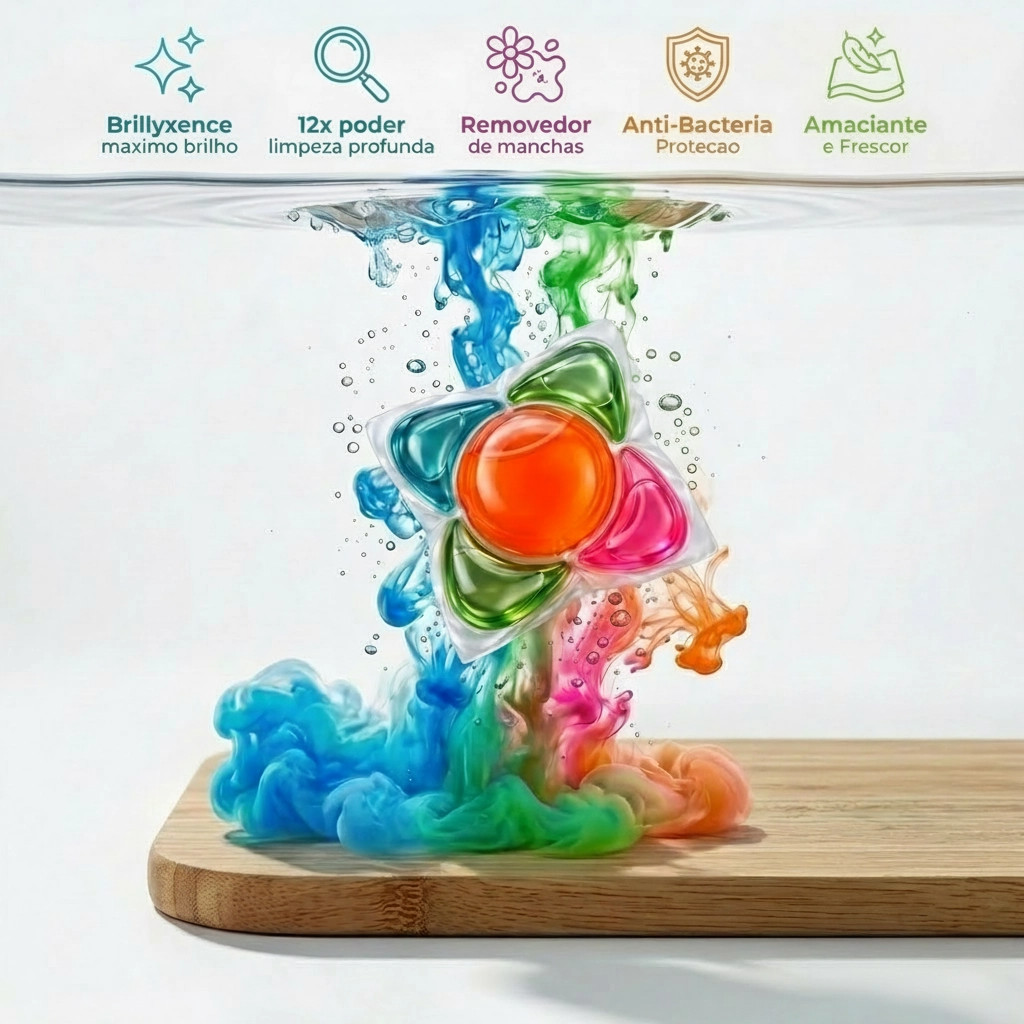 Sabão em Cápsulas Brillyx5 5 em 1 Antibacteriano – 30 Pods Alta Performance 12x Limpeza - X - Varejo Ltda - Me