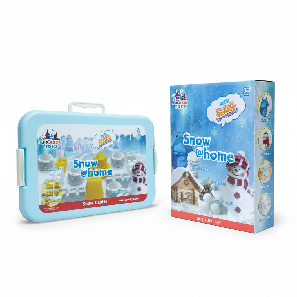 Kit Diversão na Neve Castelo Portátil e Refil de 500G Neve