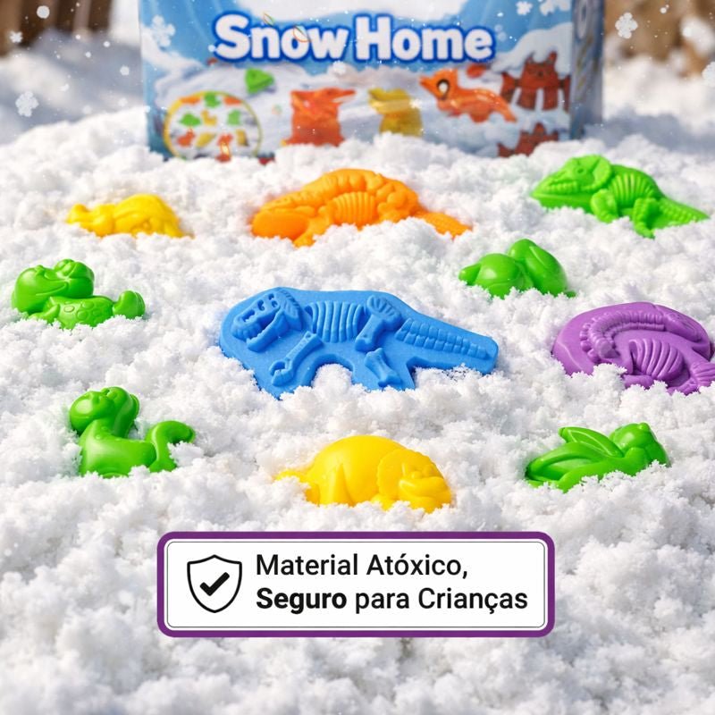 Snow @Home Era Dinossauros Kit Neve Artificial Moldes Pré - Históricos Sensorial Brinquedo Educativo - X - Varejo Ltda - Me