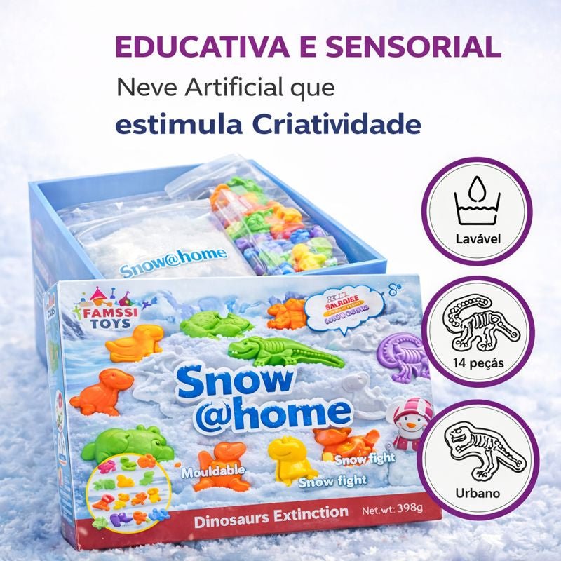 Snow @Home Era Dinossauros Kit Neve Artificial Moldes Pré - Históricos Sensorial Brinquedo Educativo - X - Varejo Ltda - Me