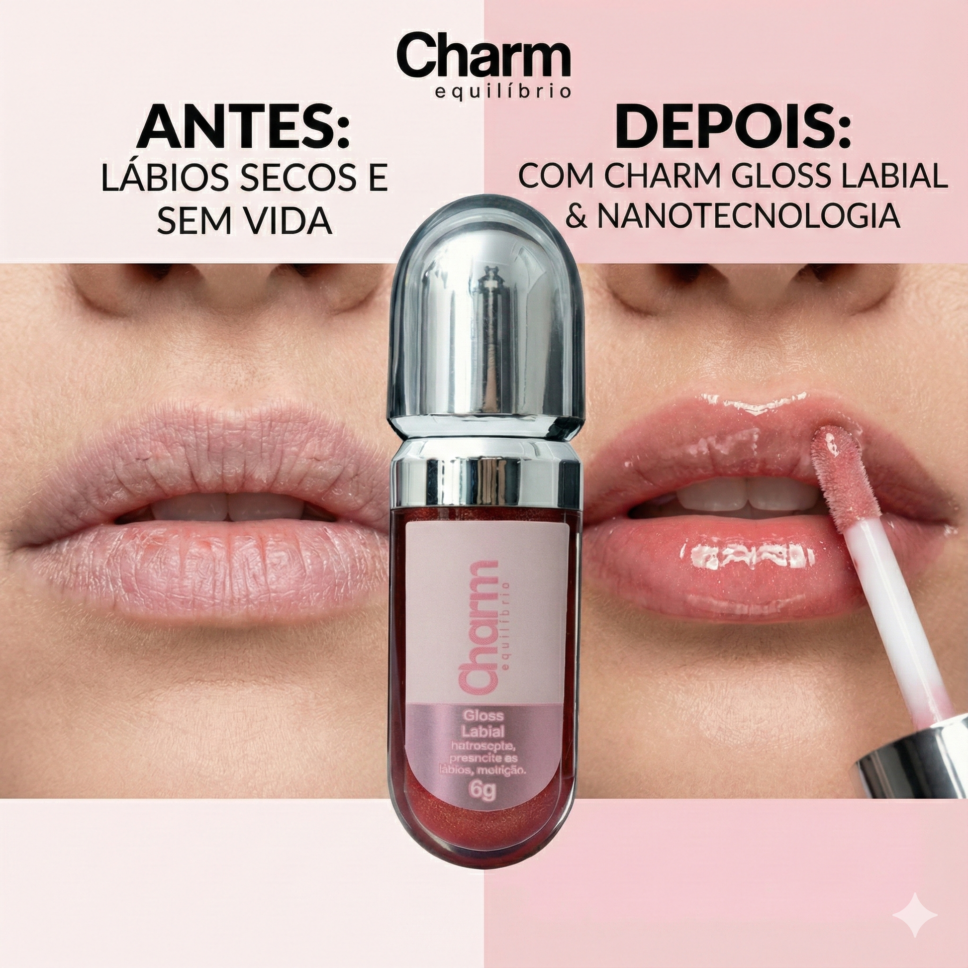 CharmEquilibrio Gloss Labial 6G NanoTecnologia Brilho Intenso Hidratante X-Varejo loja online