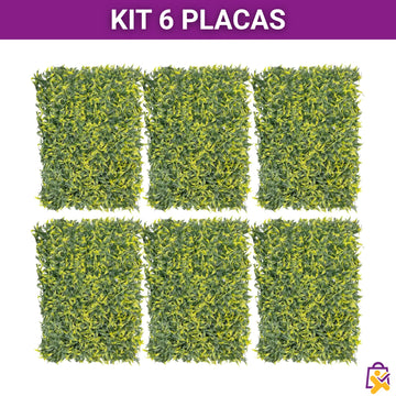 Kit 6 Placas Jardim Vertical Artificial Samambaia 60x40cm Toque Real Decoração Parede Plantas