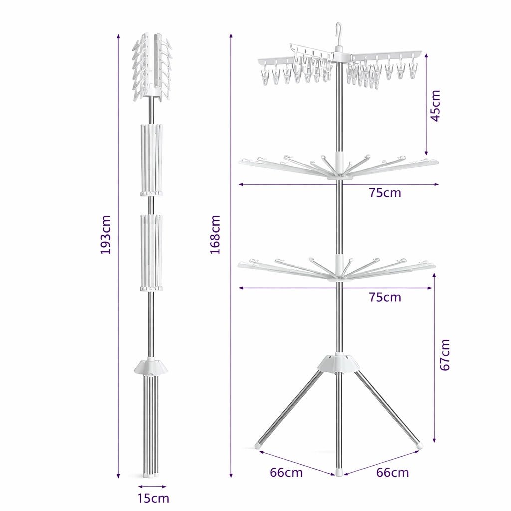 Varal Rack Secar Roupa Aluminio Triple - X - Varejo Ltda - Me