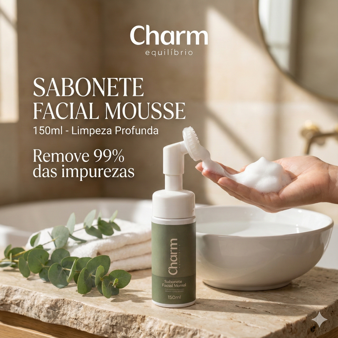 CharmEquilibrio Sabonete Facial Mousse 150ml - Limpeza Profunda X-Varejo loja online