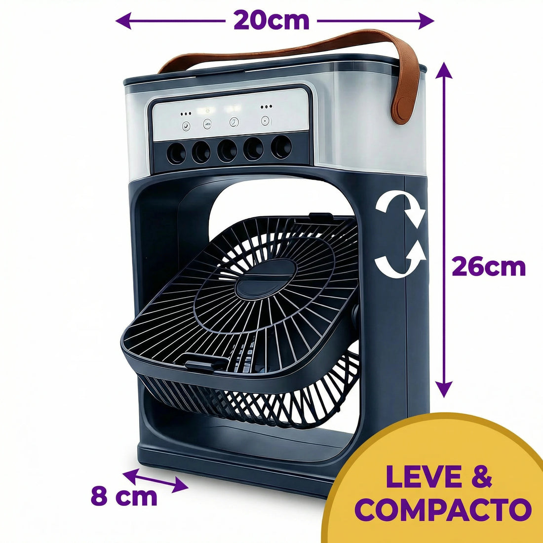 Climatizador Ar Portátil USB 3 em 1 Umidificador Ventilador Mini Ar Condicionado Azul Econômico - X - Varejo Ltda - Me