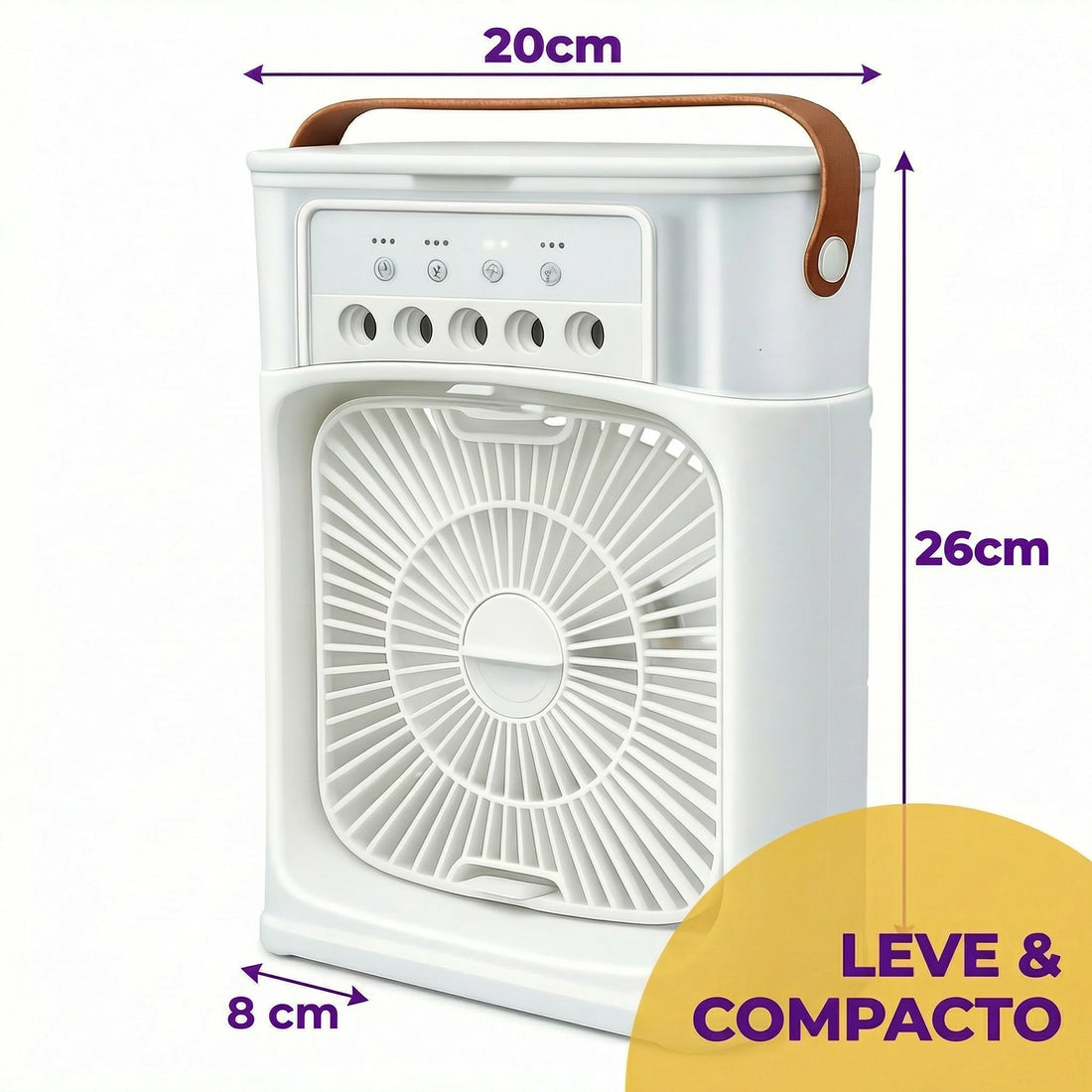 Climatizador Ar Portátil USB 3 em 1 Umidificador Ventilador Mini Ar Condicionado Branco Econômico - X - Varejo Ltda - Me