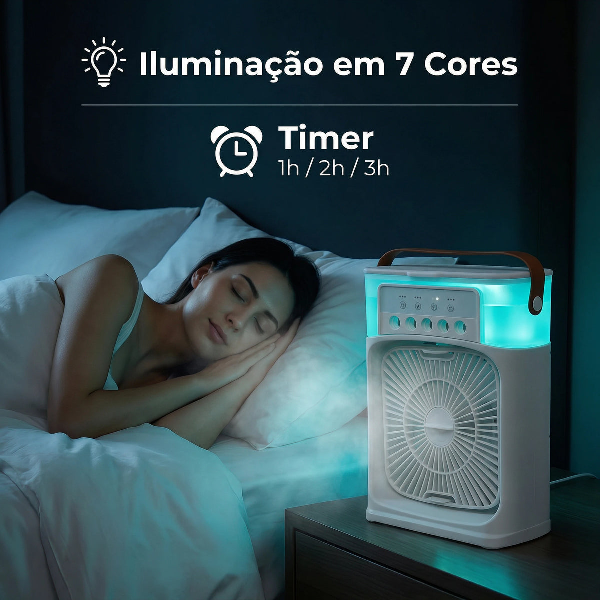 Climatizador Ar Portátil USB 3 em 1 Umidificador Ventilador Mini Ar Condicionado Branco Econômico - X - Varejo Ltda - Me