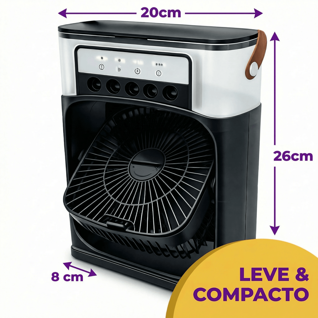 Climatizador Ar Portátil USB 3 em 1 Umidificador Ventilador Mini Ar Condicionado Preto Silencioso - X - Varejo Ltda - Me