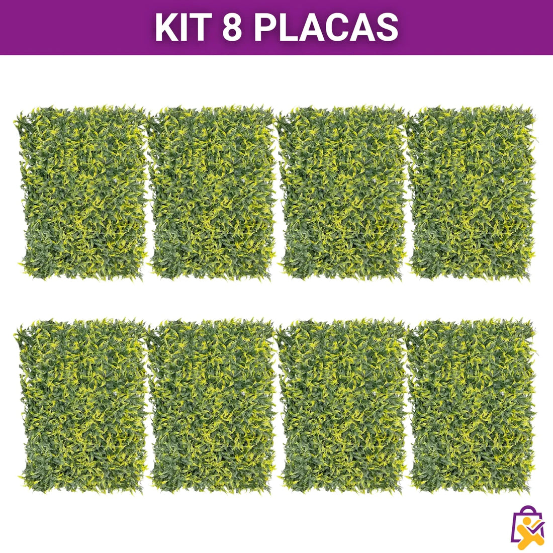 Kit 8 Placas Jardim Vertical Artificial Samambaia 60x40cm Toque Real Decoração Parede Verde X-Varejo loja online