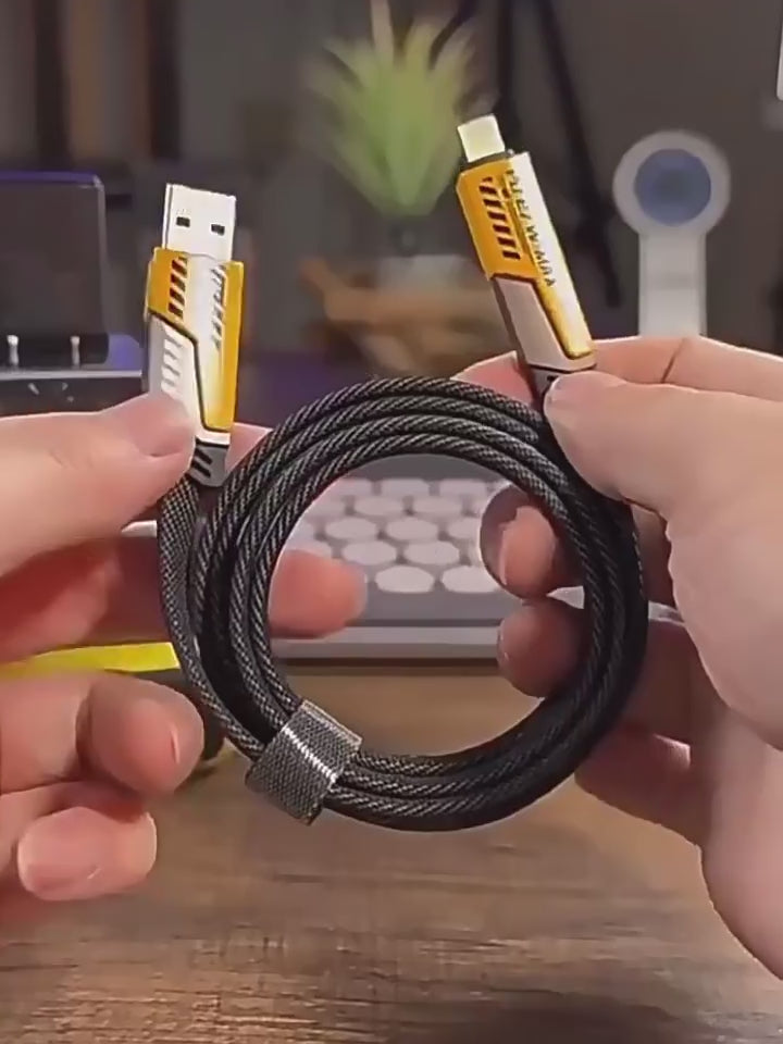 Cabo 4 em 1 Carregador Turbo USB Tipo-C Lightning Carregamento Rápido 65W Universal Celular