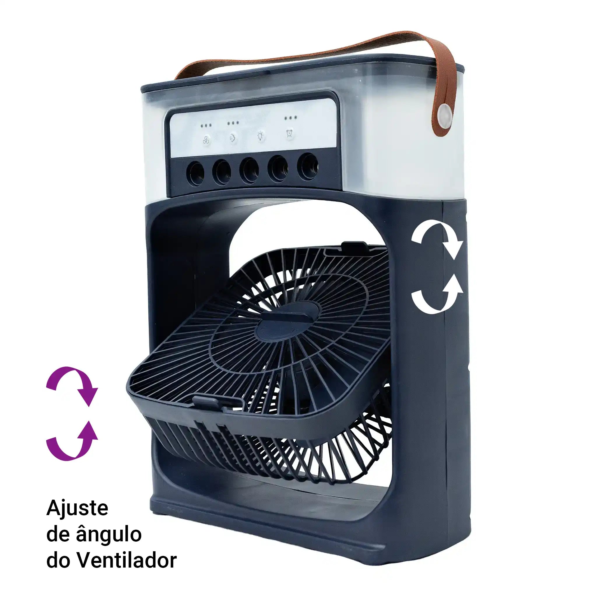 Climatizador Ar Portátil USB 3 em 1 Umidificador Ventilador Mini Ar Condicionado Azul Econômico
