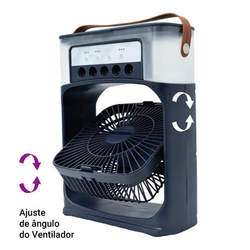 Climatizador Ar Portátil USB 3 em 1 Umidificador Ventilador Mini Ar Condicionado Azul Econômico