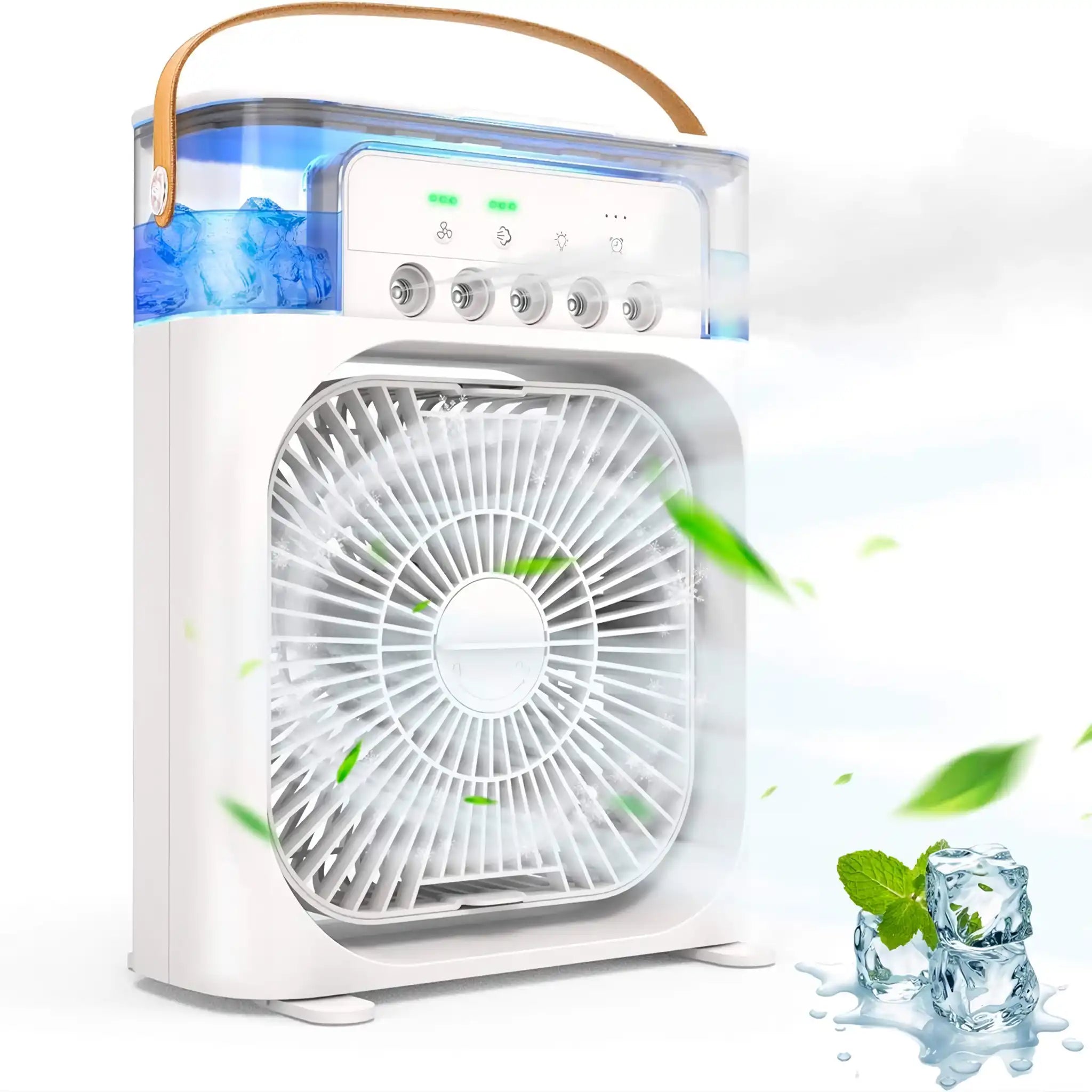 Climatizador Ar Portátil USB 3 em 1 Umidificador Ventilador Mini Ar Condicionado Branco Econômico