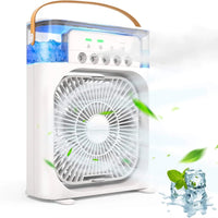 Climatizador Ar Portátil USB 3 em 1 Umidificador Ventilador Mini Ar Condicionado Branco Econômico