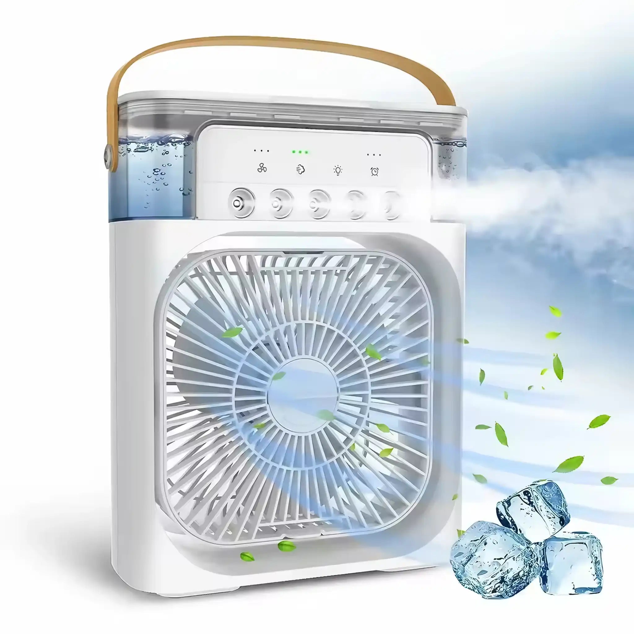 Climatizador Ar Portátil USB 3 em 1 Umidificador Ventilador Mini Ar Condicionado Branco Econômico