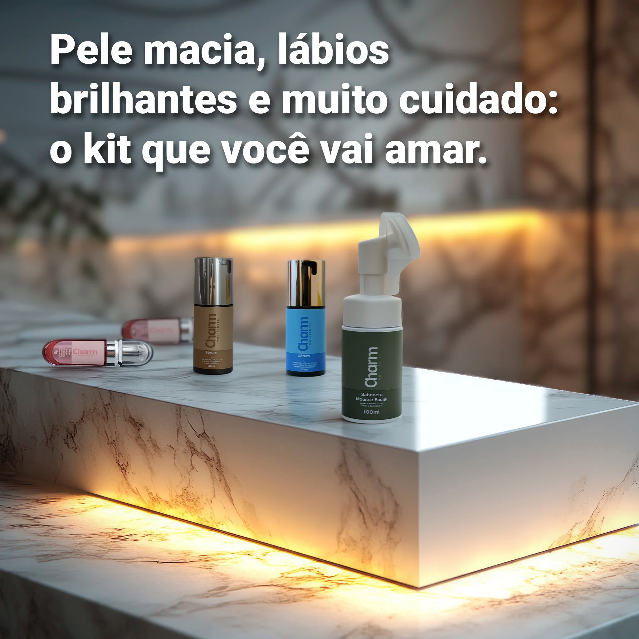 Kit Dermocosméticos Charme Equilibrio Cuidados Pele Beleza Completo Tratamento Facial Corporal