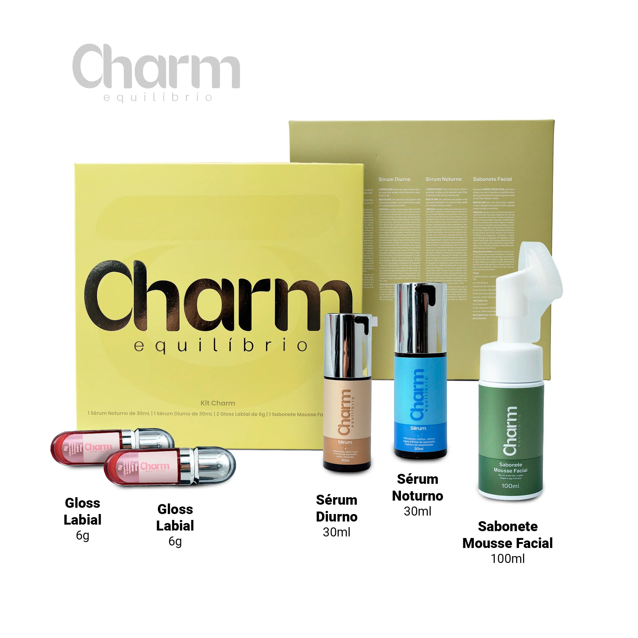 Kit Dermocosméticos Charme Equilibrio Cuidados Pele Beleza Tratamento Facial