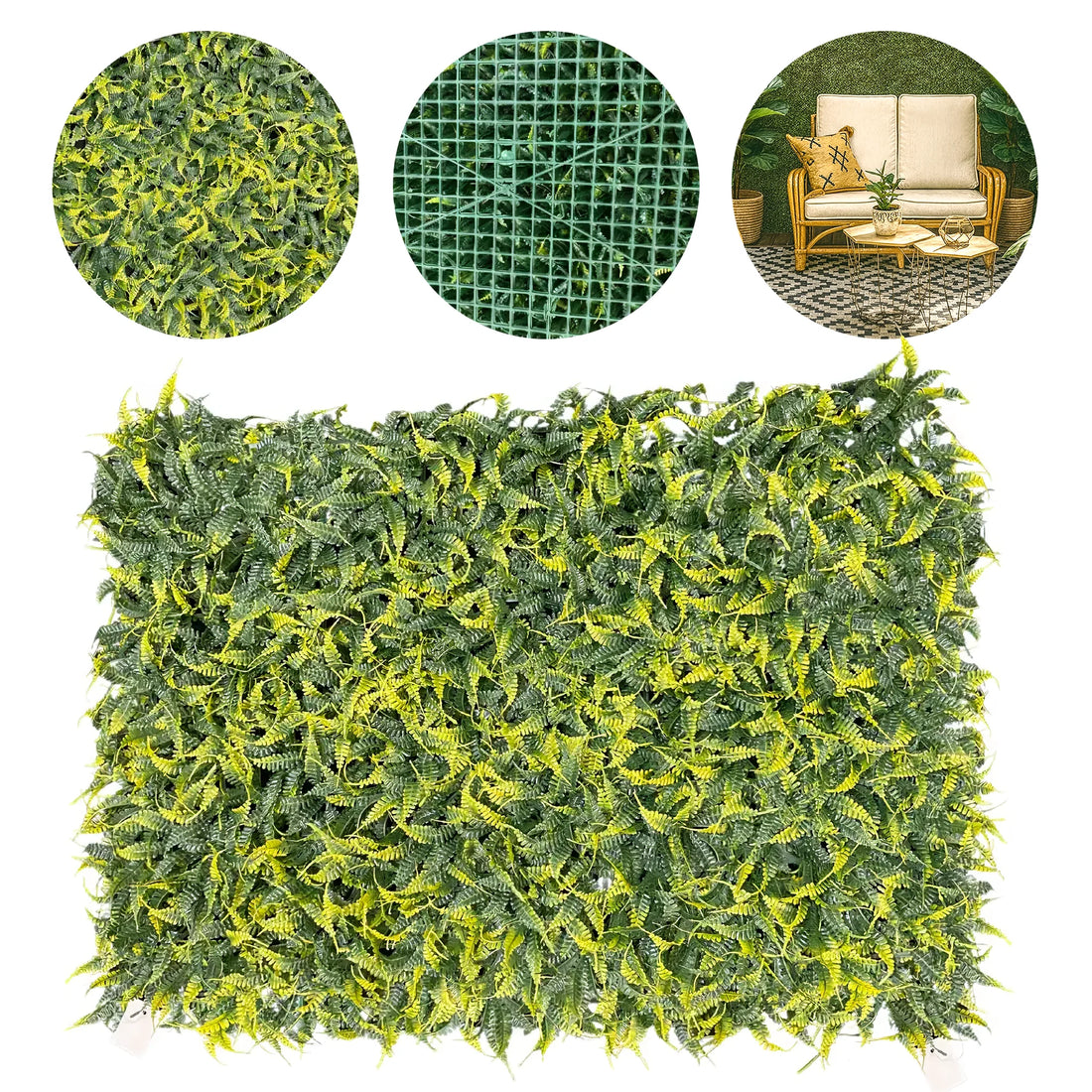 Kit 6 Placas Jardim Vertical Artificial Samambaia 60x40cm Toque Real Decoração Parede Plantas X-Varejo loja online