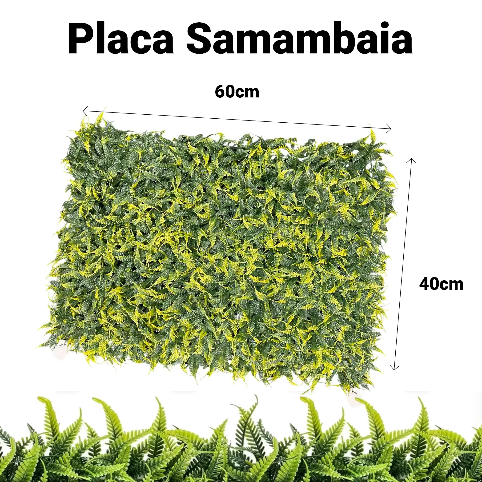 Kit 8 Placas Jardim Vertical Artificial Samambaia 60x40cm Toque Real Decoração Parede Verde