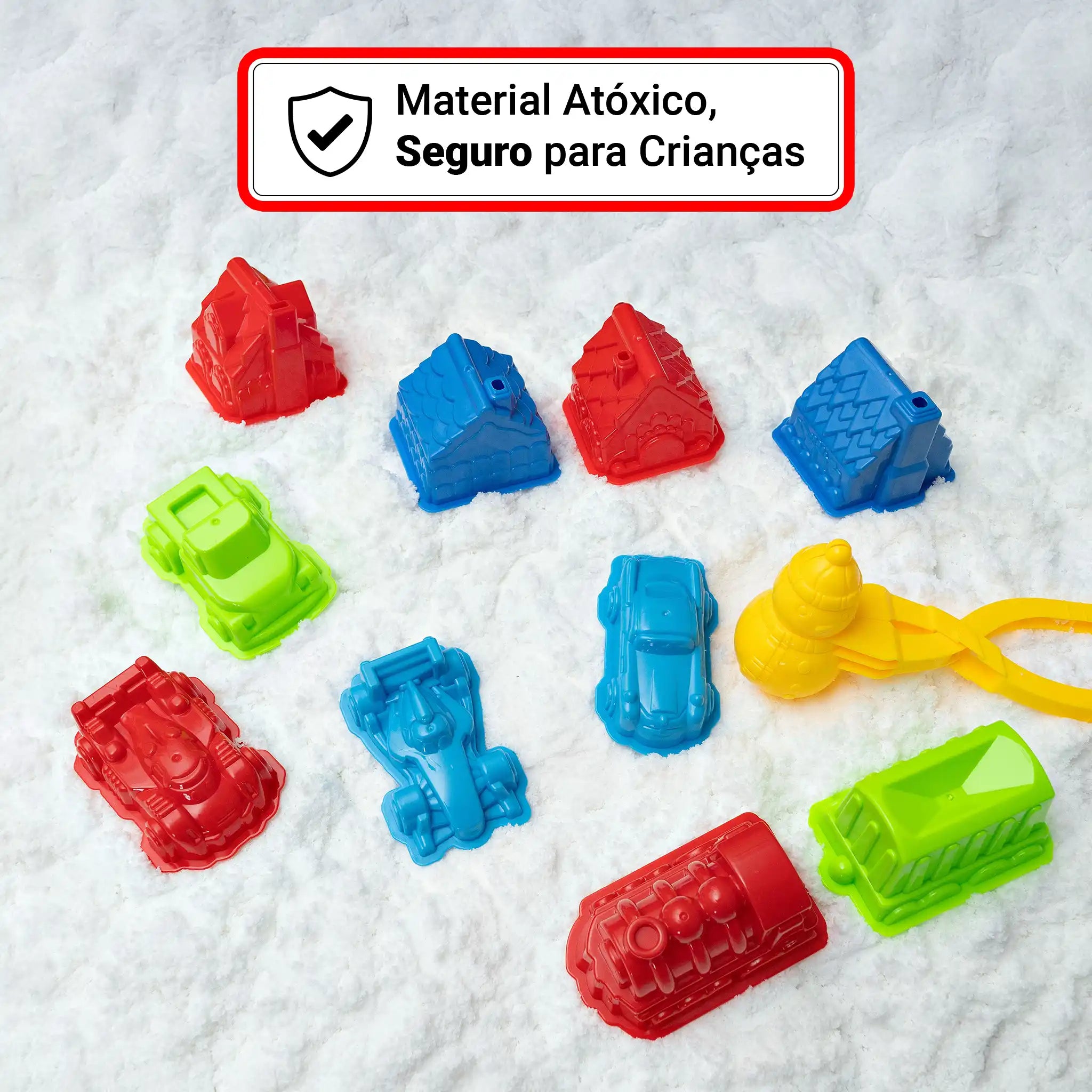 Snow @Home Cidade Congelada Kit Neve Artificial Moldes Casas Veículos Educativo Infantil Criativo