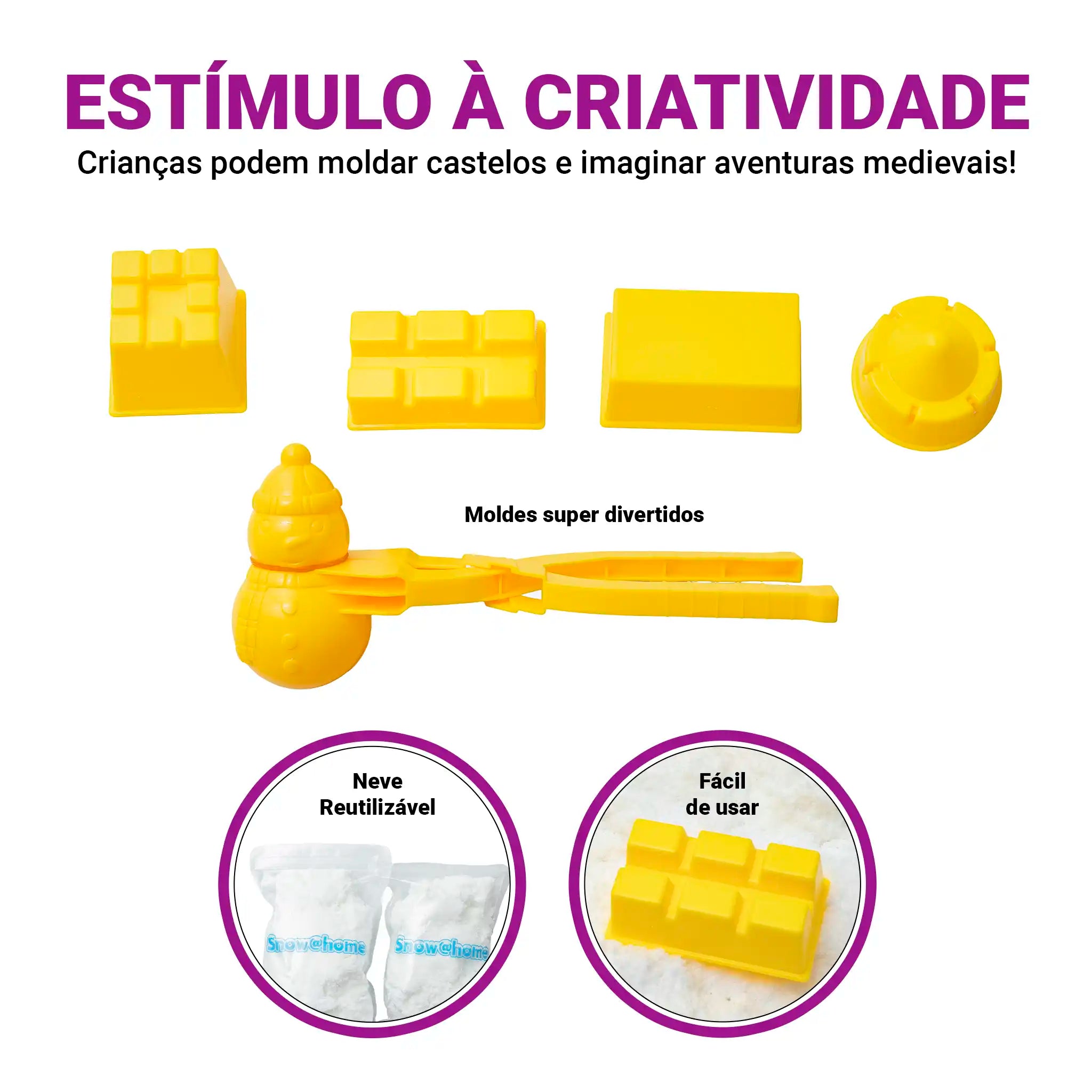 Snow @Home Castelo Portátil Brinquedo Neve Artificial Maleta Sensorial Educativo Crianças 3-10 Anos