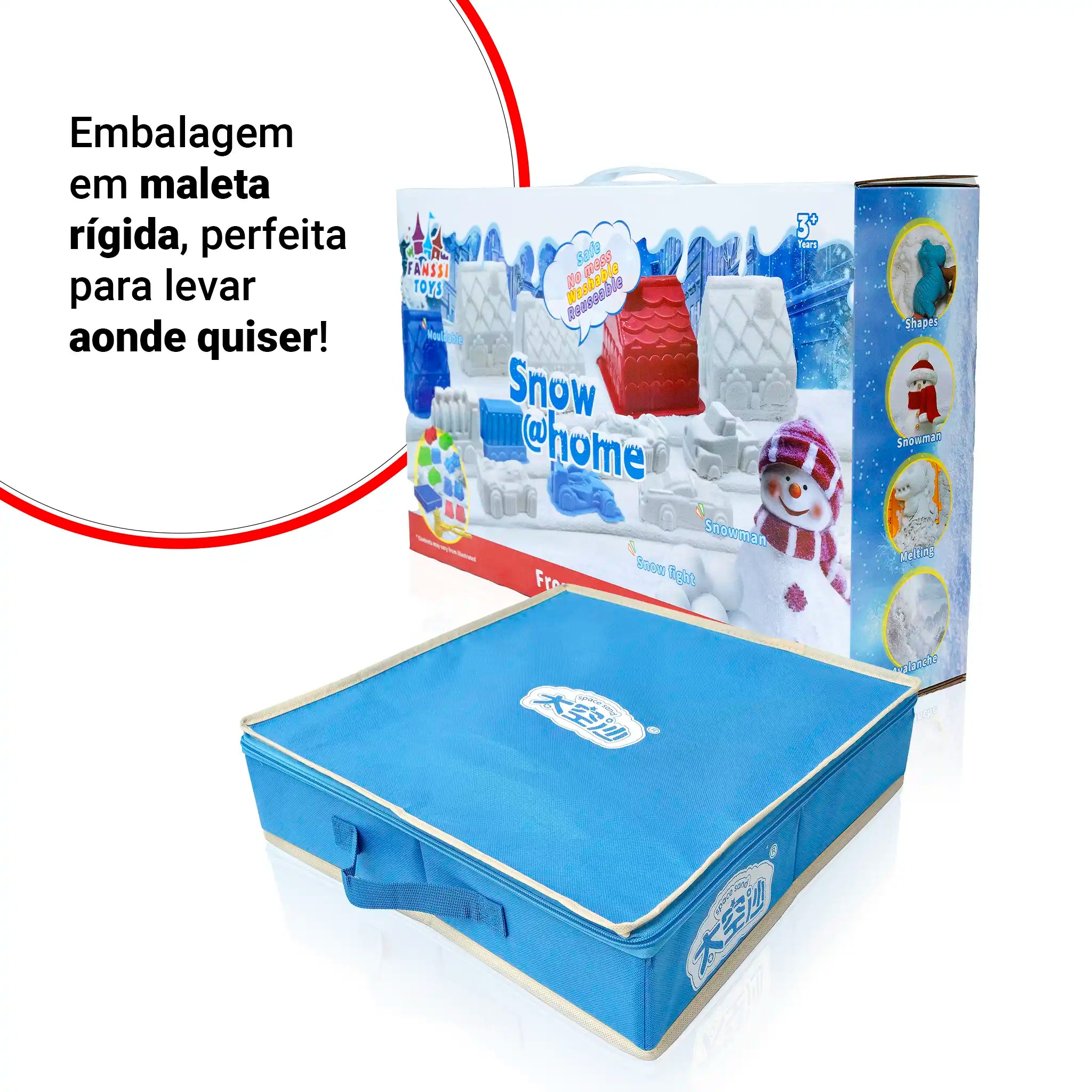 Snow @Home Cidade Congelada Kit Neve Artificial Moldes Casas Veículos Educativo Infantil Criativo