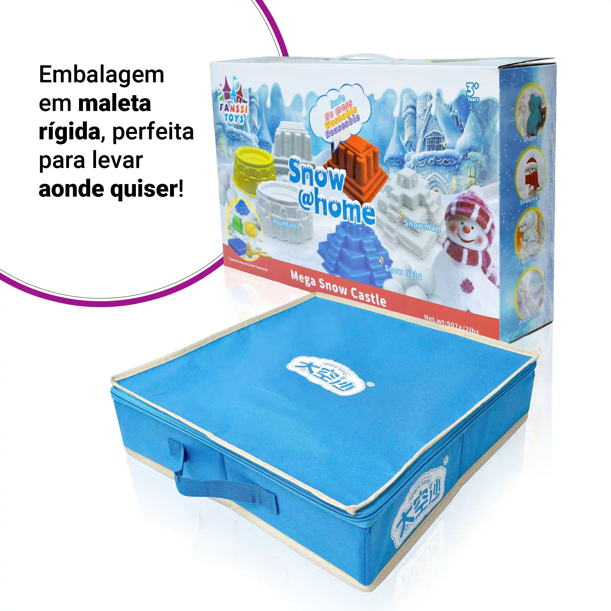 Snow @Home Mega Castelo Neve Artificial Kit Sensorial Criativo Moldes Construção Brinquedo Premium