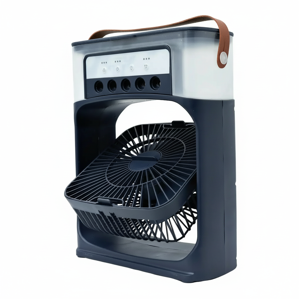 Climatizador Ar Portátil USB 3 em 1 Umidificador Ventilador Mini Ar Condicionado Azul Econômico