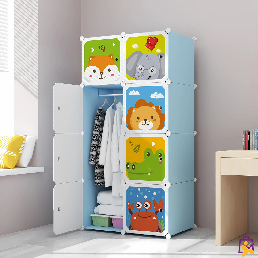 Organizador Infantil Modular Portátil com Bichinhos Guarda Roupa e Brinquedos X-Varejo loja online