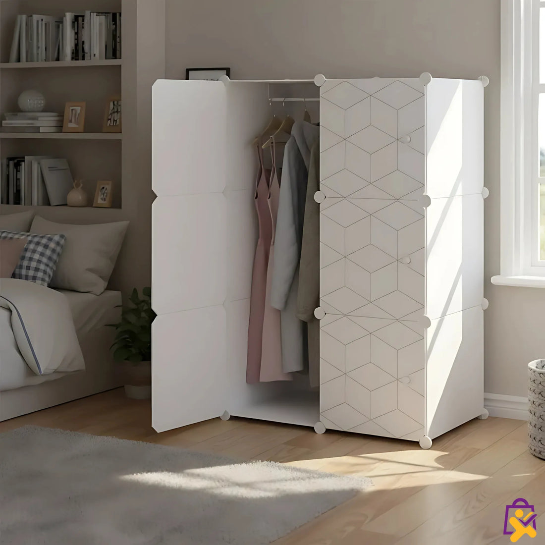 Organizador Modular Guarda Roupa Portatil Branco Ajustável Impermeável X-Varejo loja online