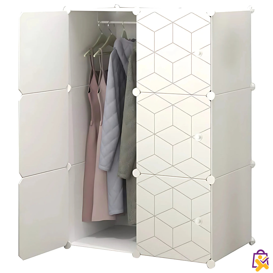Organizador Modular Guarda Roupa Portatil Branco Ajustável Impermeável X-Varejo loja online