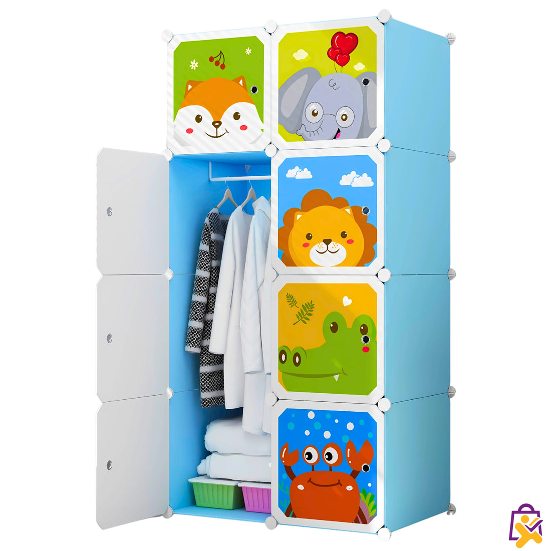 Organizador Infantil Modular Portátil com Bichinhos Guarda Roupa e Brinquedos X-Varejo loja online