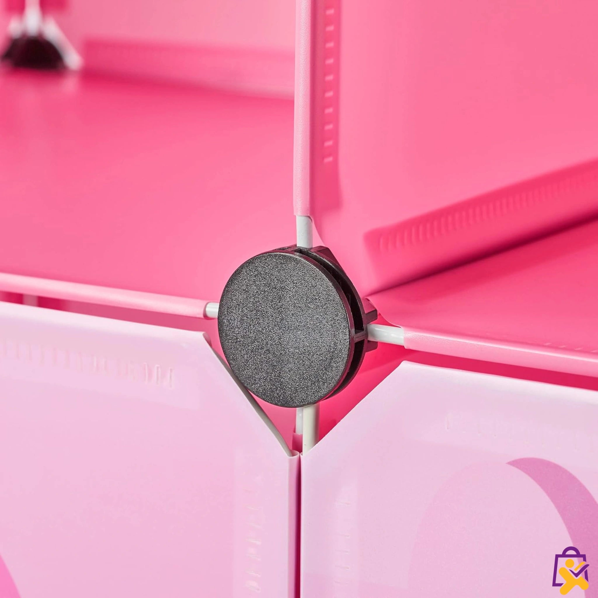 Armário Infantil Modular Castelo Princesa Rosa 9 Compartimentos Cabideiro Organizador Roupas - X - Varejo Ltda - Me