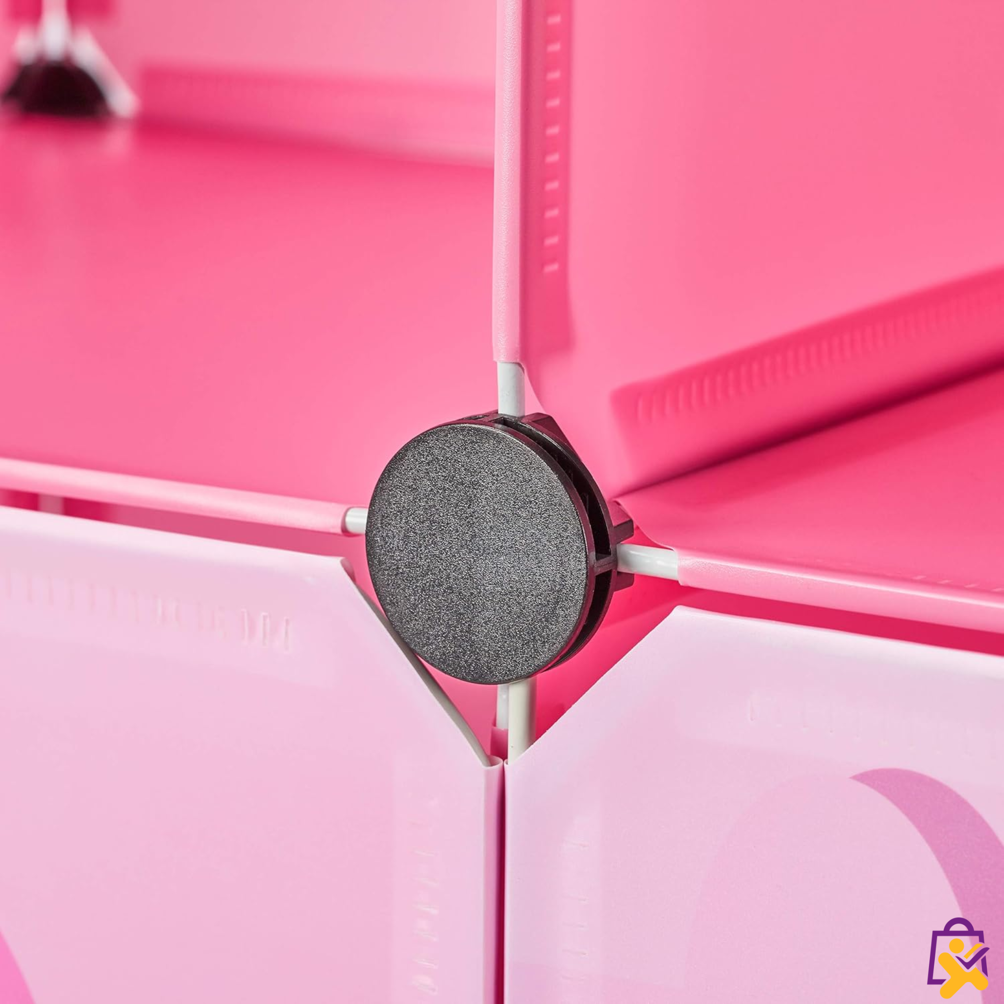 Armário Infantil Modular Castelo Rosa Plástico Organizador Roupas Brinquedos Criança DIY Multiuso