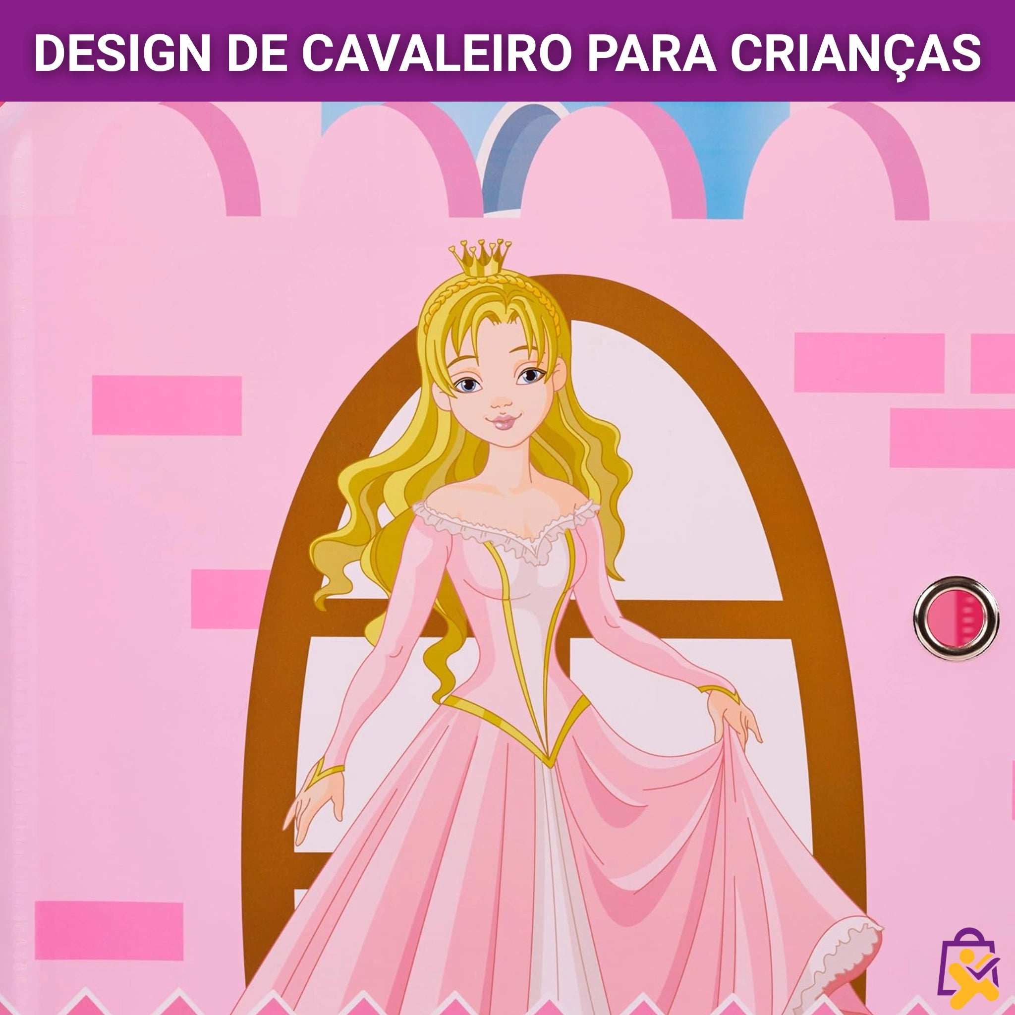 Armário Infantil Modular Castelo Princesa Rosa 9 Compartimentos Cabideiro Organizador Roupas - X - Varejo Ltda - Me